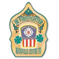 Plastic Fire Helmet with Custom Jr Firefighter Shamrock Shield